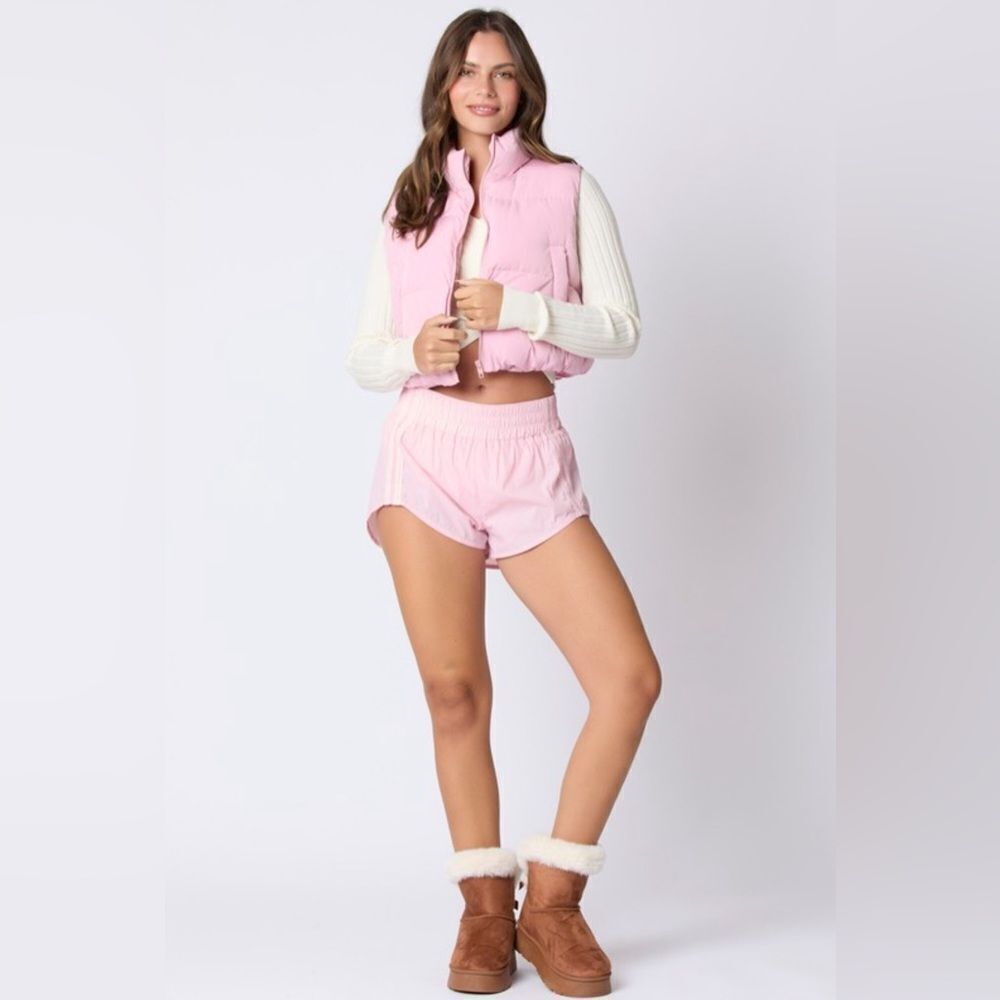 PINK PUFFER VEST WITH SATIN BOW - Picture 6 of 6